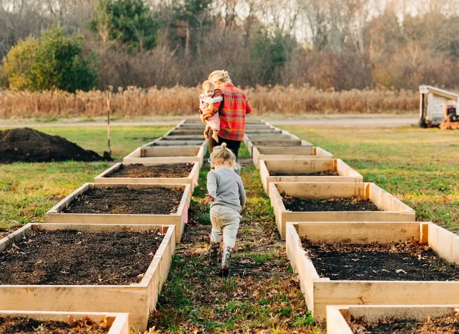 filling raised bed with soil