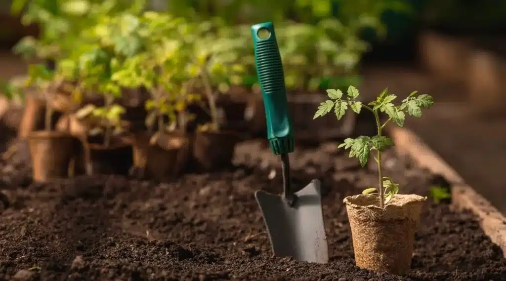 raised beds and soil preparation to plant tomato