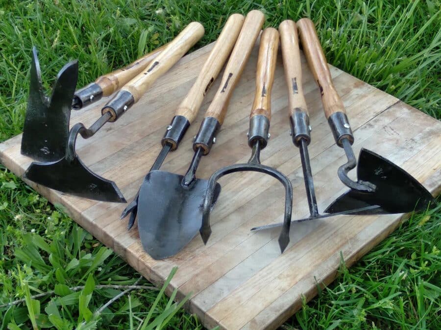 assessing garden tool collection