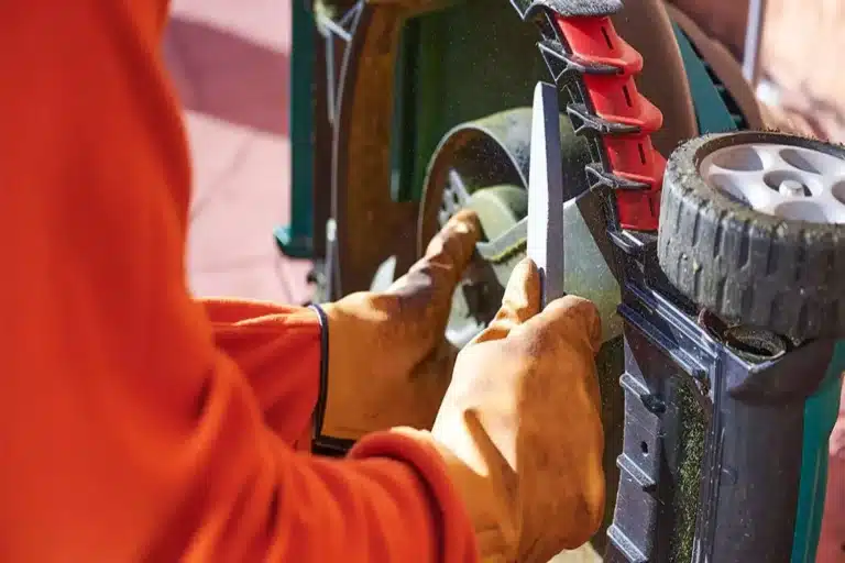 how to sharpen lawn mower blades