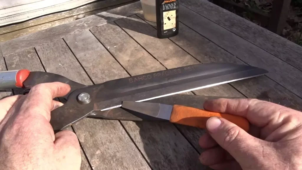 sharpen blades on garden tools