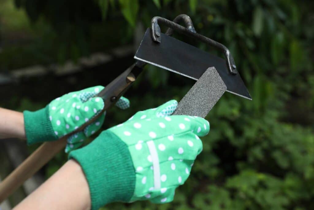 sharpen garden tools