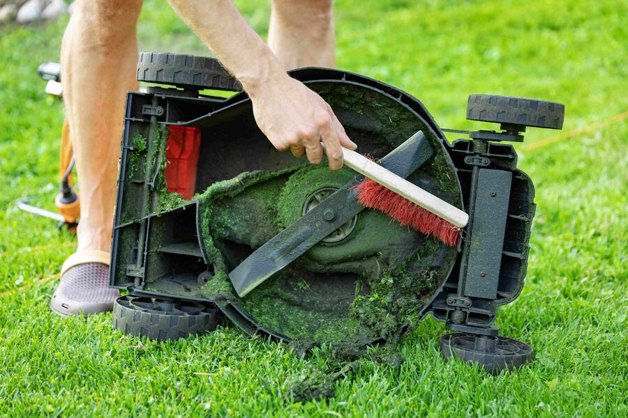 sharpening your lawn mower blades after using