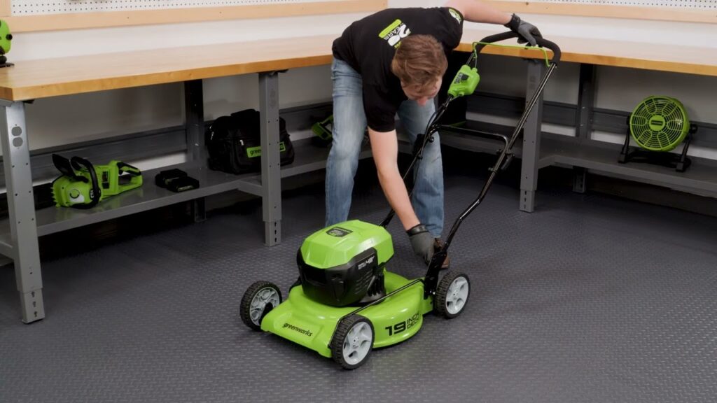 store the battery lawn mower